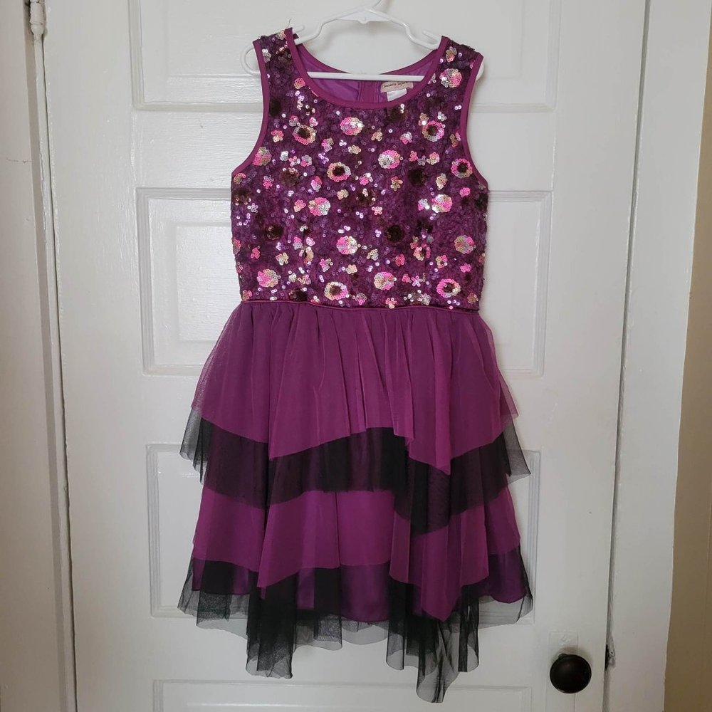 Nanette Lapore girls purple sequin dress